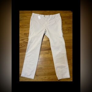 J.McLaughlin Lukas Pants 100% Cotton Color Lt Tan Stripe Men’s Sz 42x34 New!